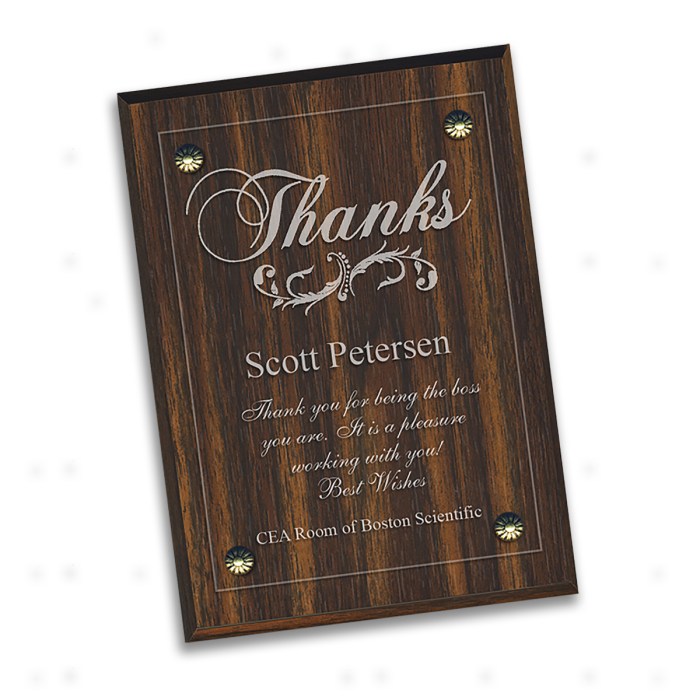 Recognition appreciation plaques customize