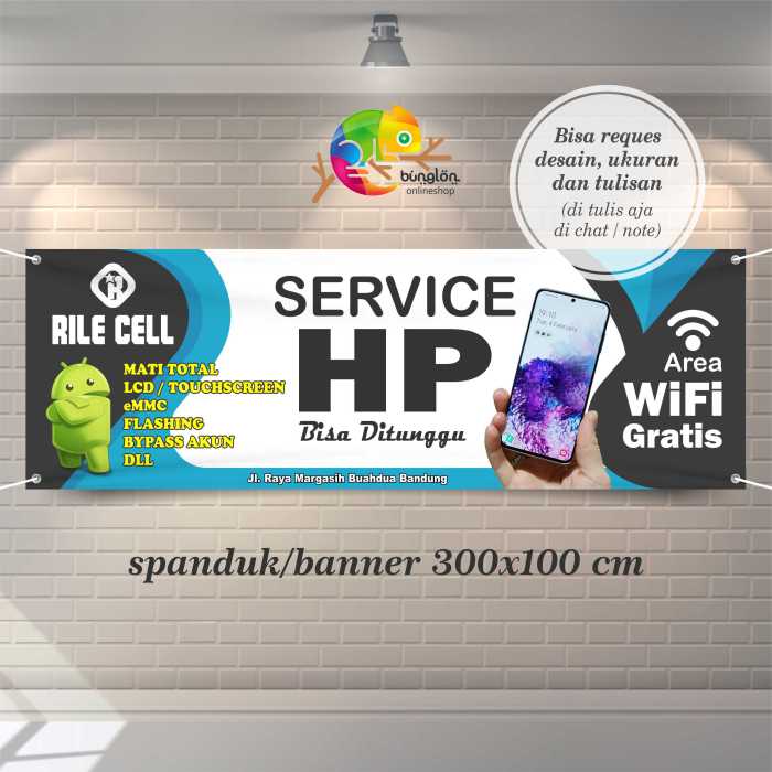 Contoh desain banner konter hp